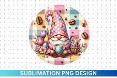 Easter Coffee Gnome Sublimation - Clipart PNG Product Image 1