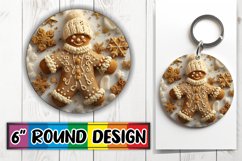 3D Gingerbread Man Round Design Christmas Sublimation Product Image 1