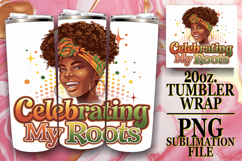 Joyful smiles 20oz tumbler wrap, Black Woman Product Image 1