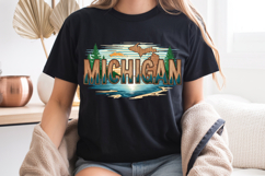 Michigan State PNG, Vintage Great Lakes Sublimation Design Product Image 7