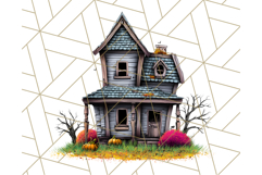Halloween Buildings Clipart PNG, Haunted Houses Art Product Image 3