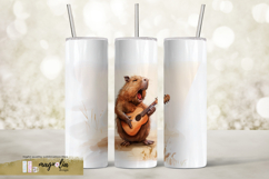 capybara with a guitar|watercolor cute CAPYBARA tumbler Product Image 1