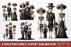 Skeleton Family Clipart Sublimation Product Image 1