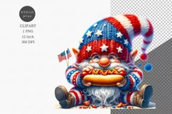 Patriotic Gnome, Hot dog contest, Patriotic Sublimation. Product Image 1