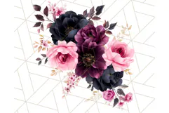 Gothic Floral PNG, Dark Aesthetic Flowers Clipart Print Product Image 3