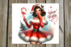 Christmas Pin up Girl | retro Sublimation Tumbler design P2 Product Image 3