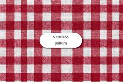 Classic red and white gingham seamless checkered pattern Product Image 1