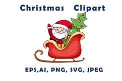 Santa Claus riding a sleigh Product Image 1