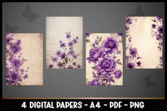 4 Digital Papers Vintage Florals I Vintage Theme Product Image 2
