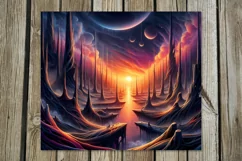 Fantasy landscape | Skinny tumbler Sublimation design PLUS2 Product Image 3
