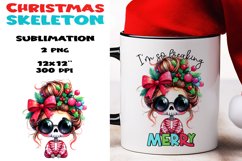 Christmas skeleton Sublimation PNG. Product Image 1