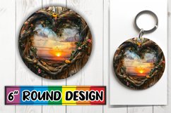 Rustic Reverie: Heart Frame Design PNG Product Image 1