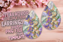 Glittery Flower Pattern Teardrop Earring Design Product Image 1