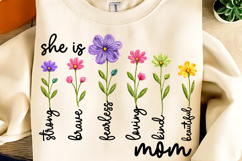 Mother's Day PNG, Faux Yarn She is Mom PNG, Boho Mama Floral Product Image 10