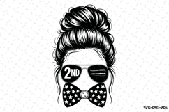 USA Mom Bun svg | 4th of july Svg | Svg Cut Files Product Image 1