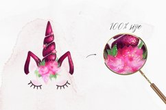 Unicorns Clipart Set, Unicorn Faces Product Image 7