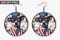 Dog Earring Sublimation PNG - 4th of July Earring Design Product Image 1