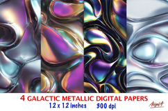 Bright color digital paper, Iridescent liquid metallic Product Image 1