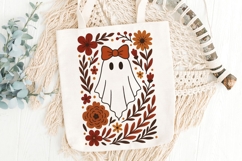 Fall Ghost Boho Halloween Png, Boho Floral Fall Png Product Image 5