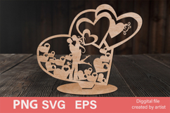 stand svg, stand heart svg, home decor svg, laser cutting Product Image 1