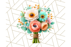 Pastel Flower Bouquet PNG Clipart, Elegant Floral Art Product Image 3