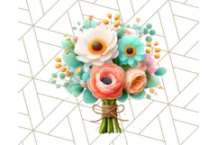 Pastel Flower Bouquet PNG Clipart, Elegant Floral Art Product Image 3