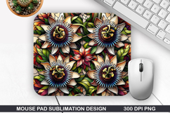 Mouse Pad Sublimation, Summer Flower Mouse Pad PNG Design Product Image 1
