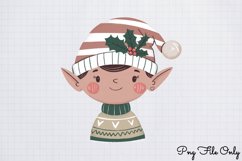 Cute Boho Christmas Watercolor Clipart PNG Product Image 1