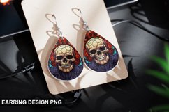Stained Glass Halloween Skull Earring Design Product Image 1