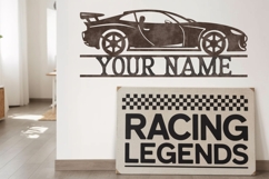 Race Car Monogram SVG | Car Laser Cut | Kids Room Wall Decor Product Image 7