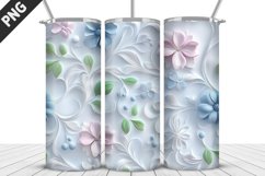 3D Flowers Tumbler Wrap | Sublimation Design | Tumble PNG Product Image 4