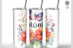 Flowers Mom 20 oz Skinny Tumbler full wrap Product Image 1