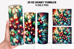 Flower Skinny Tumbler 20oz Wrap Design, Winter Tumbler Wrap Product Image 1