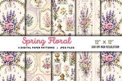 Spring Floral Digital Paper JPG Product Image 1