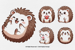 15 Bundle Watercolor Cute Hedgehog Animal Kids Thorns Mammal Product Image 7