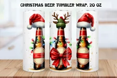 Funny christmas beer Tumbler Wrap|PNG. Product Image 1