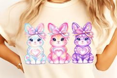 Bunny Coquette Bow PNG, Brushstroke bunny easter PNG, Bunny Product Image 2