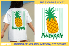 Pineapple Sublimation PNG | Summer Tropical Fruits DTF Print Product Image 1
