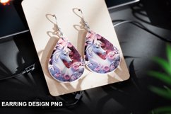 3D Unicorn Earrings Teardrop Sublimation - Unicorn Earrings Product Image 1
