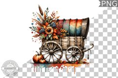 Fall Wagon Garden Sublimation - Fall Clipart PNG Design Product Image 1