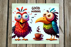 Good morning | 4 skinny tumbler Sublimation designs PL2, PNG Product Image 3