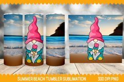 Summer Tumbler Sublimation, Beach Tumbler, Beach Gnome Product Image 1