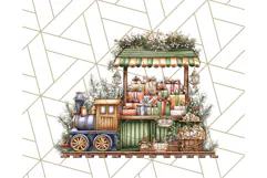 Cozy Christmas Market Stall Clipart PNG, Holiday Art Png Product Image 3
