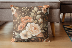 Brown Toile Digital Paper Pack, Vintage Floral Toile Product Image 7