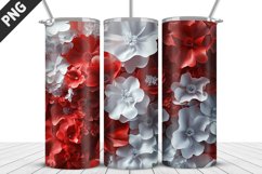 3D Flowers Tumbler Wrap | Sublimation Design | Tumble PNG Product Image 4