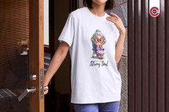 Whimsical Boho Grandma Clipart Bundle Floral Elderly Woman Product Image 7