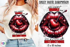 Sassy Lips Quote Sublimation Bundle, Bold Pink Lips PNG Product Image 9