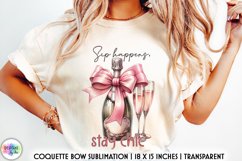 Sip Happens Stay Chic Vintage Coquette Fashion Print Product Image 1