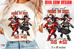 Funny Glamorous Cow Sublimation, Sassy Quotes PNG Product Image 1