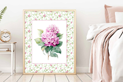 Watercolor Pink Hydrangea Set of 3 Prints Product Image 7